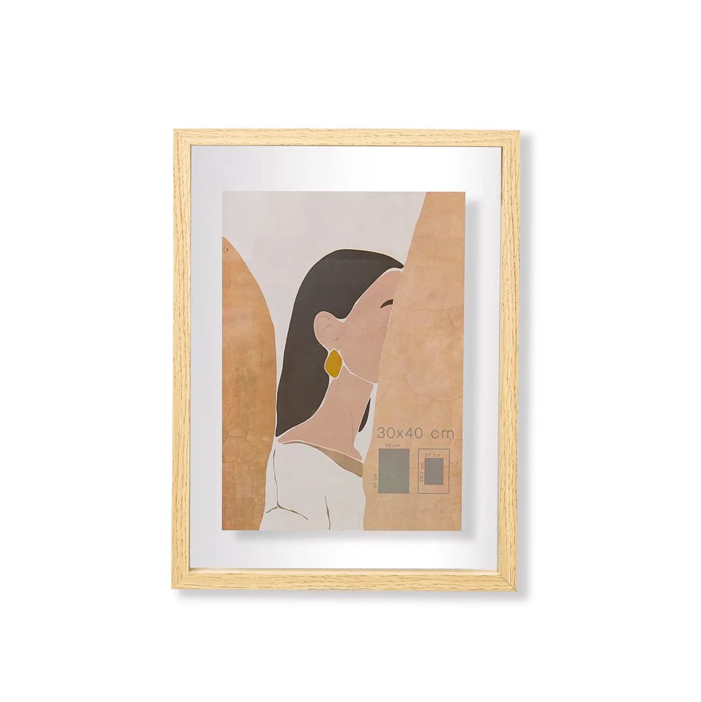 Cadre bi-verre MDF naturel 21x29.7 cm face