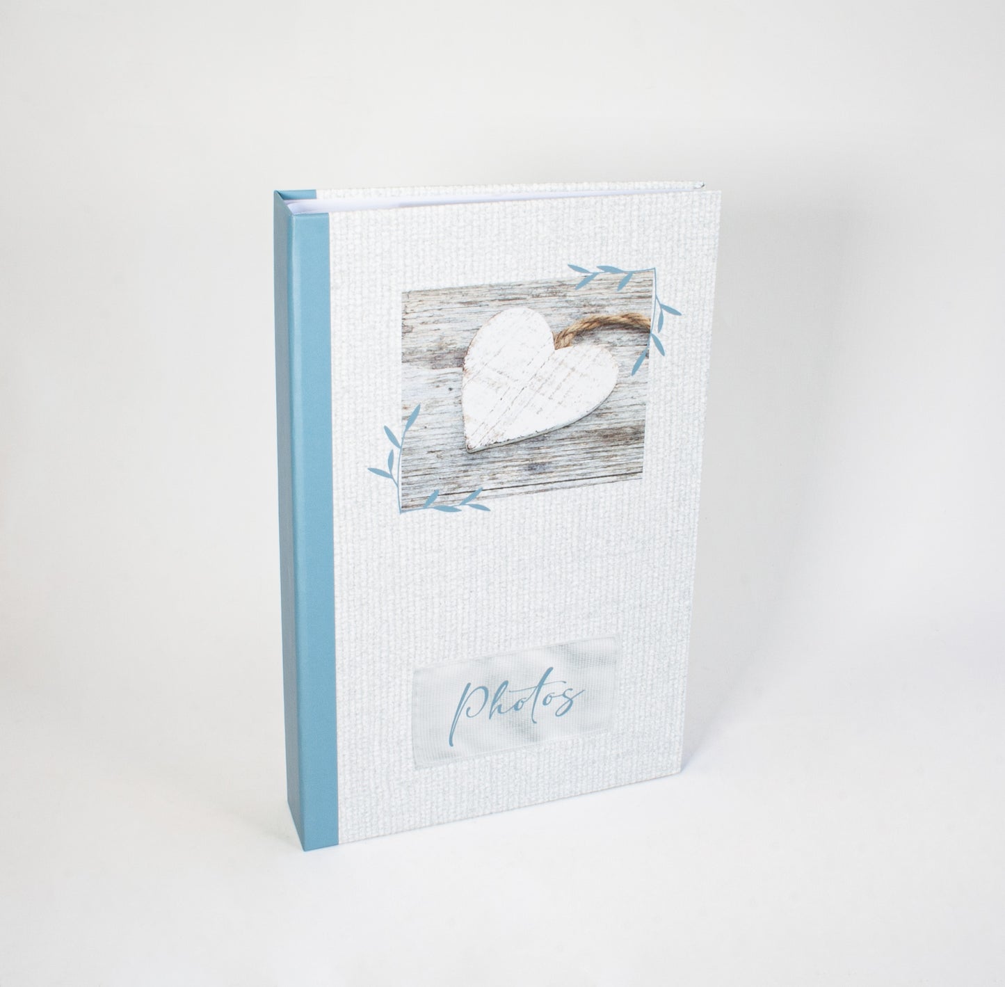 Album photo à pochettes 300 photos 10x15cm avec espace mémo - Romance - Cœurs bleu