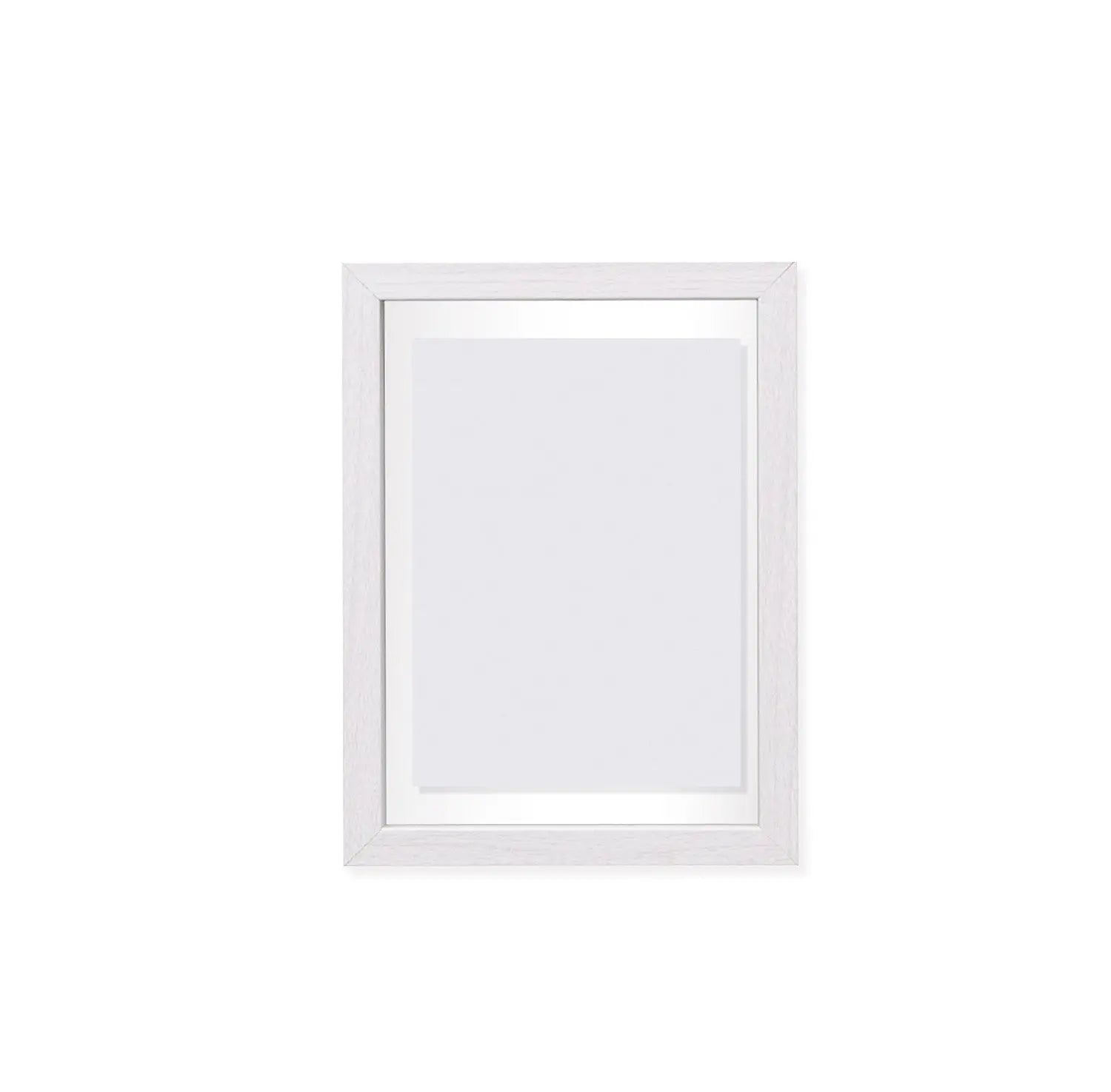 Cadre bi-verre MDF blanc 13x18 cm dos
