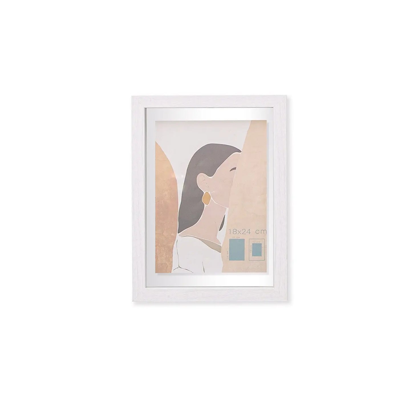 Cadre bi-verre MDF blanc 13x18 cm face