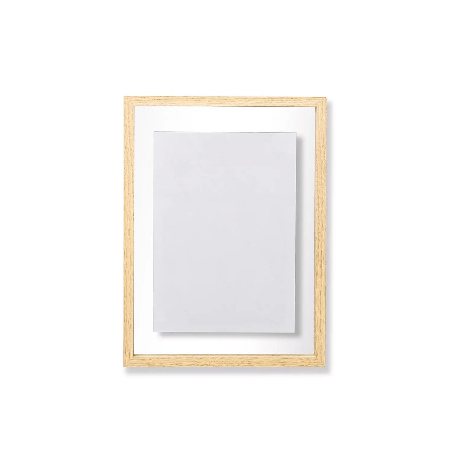 Cadre bi-verre MDF naturel 21x29.7 cm dos