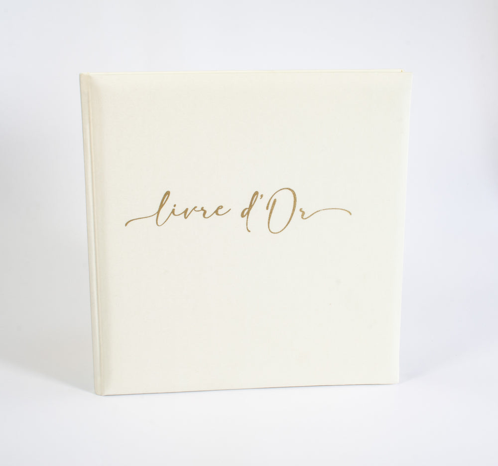 Livre d'Or 72 pages traditionnelles blanches - Guest Book - Beige
