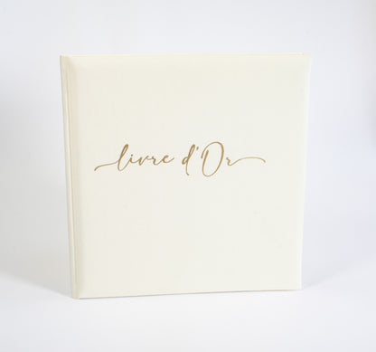 Livre d'Or 72 pages traditionnelles blanches - Guest Book - Beige