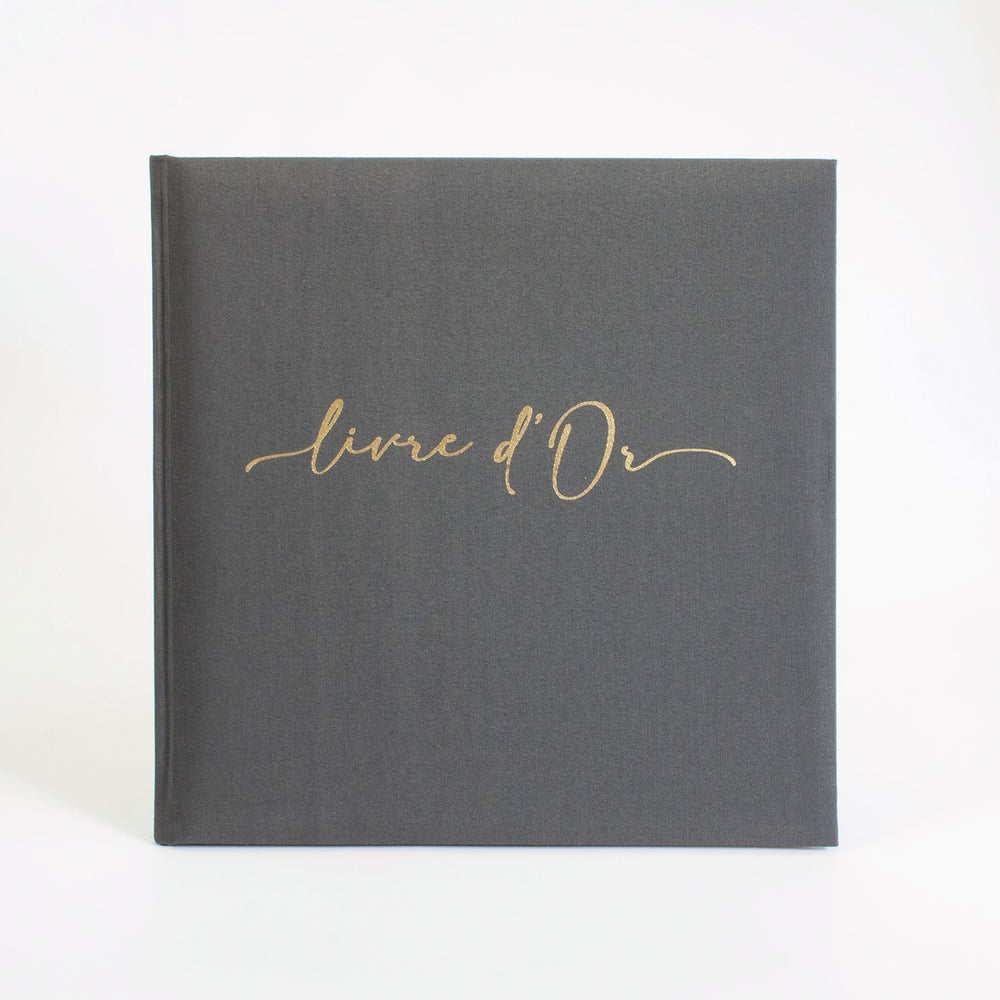 Livre d'Or 72 pages traditionnelles blanches - Guest Book - Gris