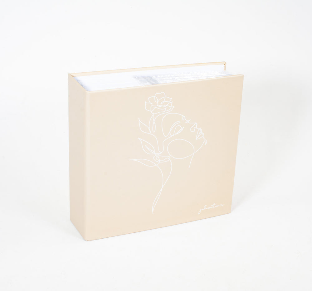 Album photo mémo 100 pochettes 11x15cm - Line Art - Beige