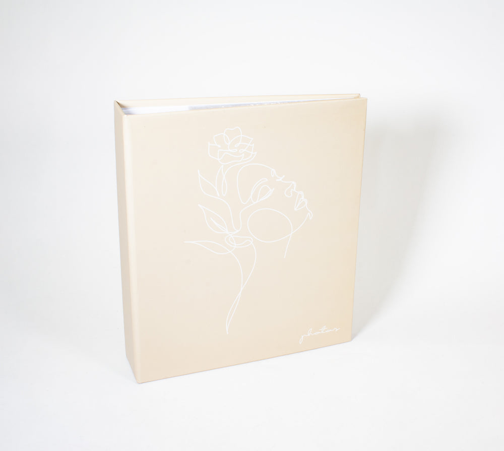Album photo mémo 160 pochettes 11x15cm - Line Art - Beige