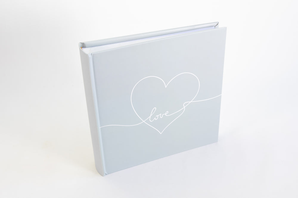 Album photo 100 pages traditionnelles blanches - Love - Gris