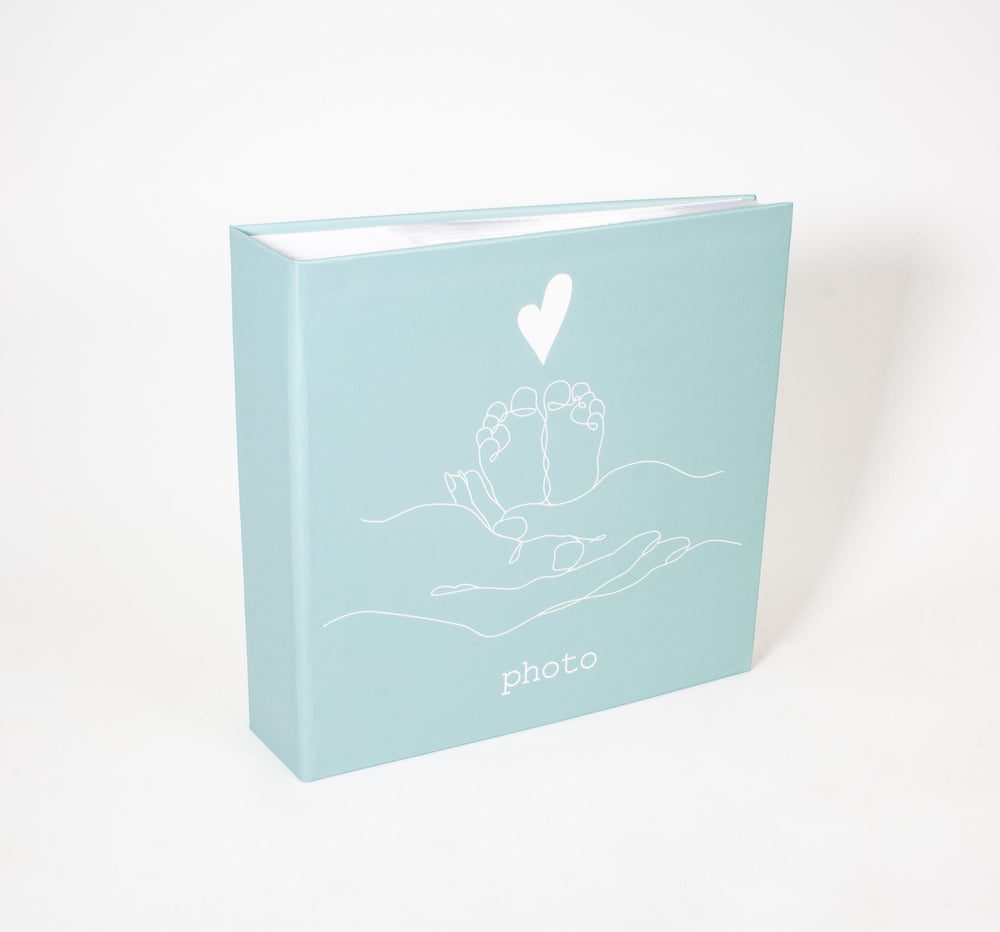 Album photo naissance "Tendresse" vert pour 200 photos 10x15 cm