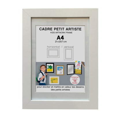 Cadre "Petit Artiste" pour dessin d'enfant A4 blanc